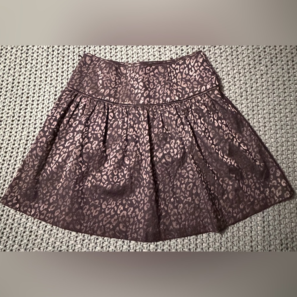 Banana Republic, Black And Gold Metallic Leopard Print Skirt  Size 2